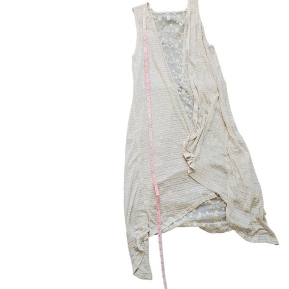 Daisies Long Boho Lace Sheer Open Sleeveless Top Cardigan Vest Large - Picture 6 of 6